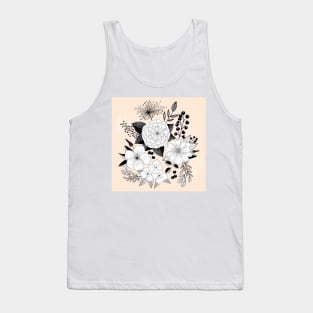 Vintage flowers in line art Tank Top